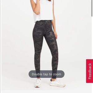 PETITE Spanx Faux Leather Camo Leggings